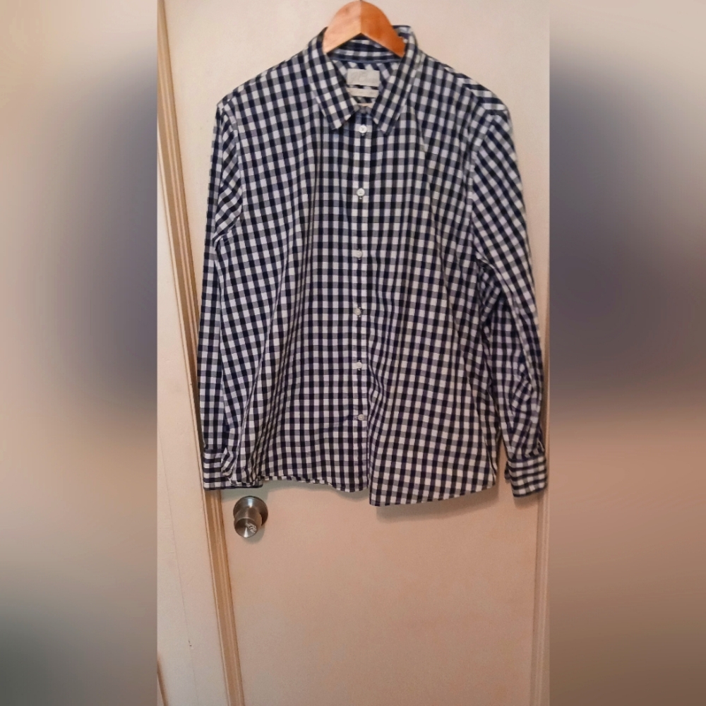 J Crew Women's Slim Fit Gingham Shirt Size 24